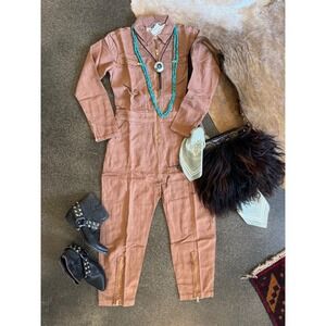 NWTSandrine RoseXFree People Embroidered Weird is Rad zippered Jumpsuit Burnt XS